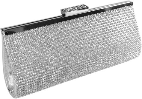 metal box evening bag|Amazon.com: Metallic Silver Clutch.